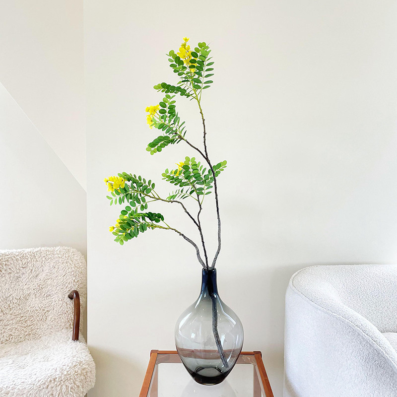 楼夏家仿真绿植黄愧花假花落地植物客厅卧J室ins风小清新花卉摆件