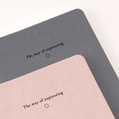 韩国FULL高档商务皮面纯色办z公故事主题记录本空白横线记事本子