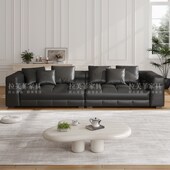 布雷泽全真皮沙发客厅意式 极简轻奢高端别墅横厅Blazer.设计师沙