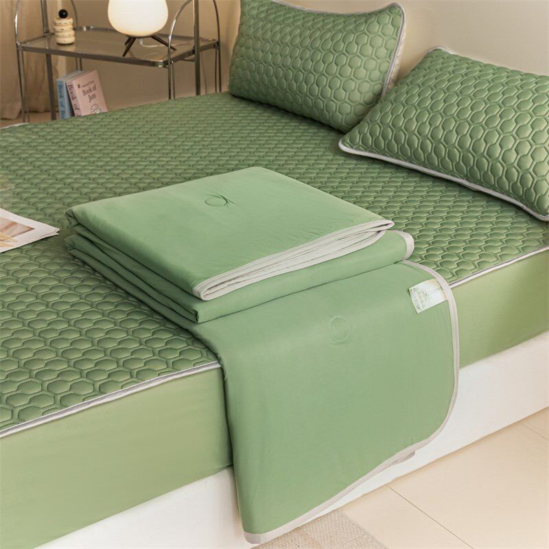 纯色乳胶凉席夏凉k被四件套床笠款夏季冰丝席子空调被夏被可机水
