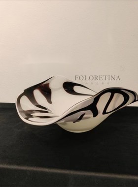 现代简约手工艺术玻璃创意果盘摆件E样板间茶几疏离异形花器装饰