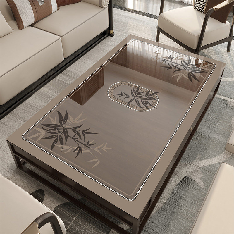 餐桌垫防水防油i免洗软玻璃茶几桌布高级感透明pvc印花桌面保护垫