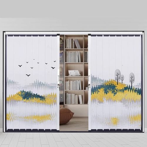 印花折叠门推拉隐形隔热防风防雨干湿分离厨房卫生间阳Z台隔断移