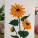 向日葵花朵石英砂丙烯肌理画diy手工H数字油画填色油彩客厅装 饰画