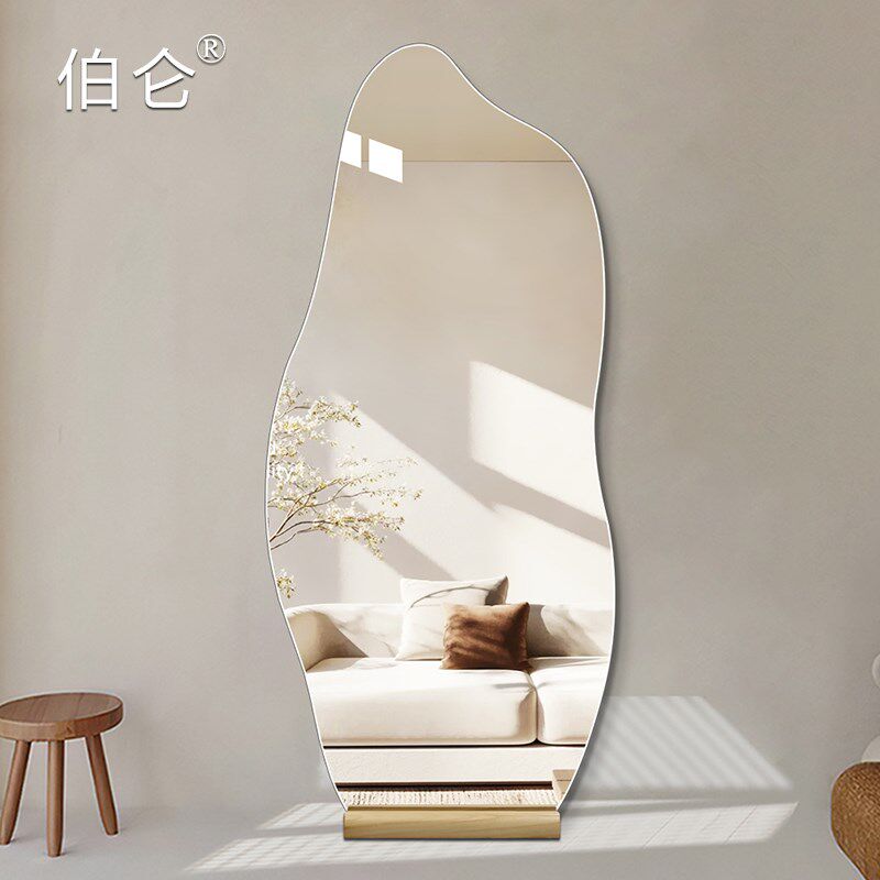 实木底座可搭配穿j衣镜全身镜落地镜使用 家用靠墙试衣镜装饰镜子