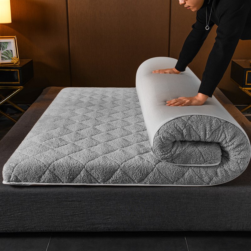 加绒床垫保暖床垫羊羔绒床垫家用榻榻米单人学生宿舍折叠床褥垫子