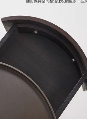 意式极简poliform烟熏色实木圆形床I头柜简约现代圆柜储物柜床边