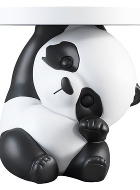 创意熊猫托盘装饰摆件客厅家居饰品沙发J旁托盘茶几柜国潮乔迁礼