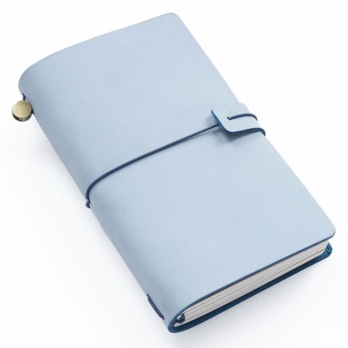 白雾蜡皮tn手帐本真皮记事本手工牛皮笔记本活页粉红色Y少女手账