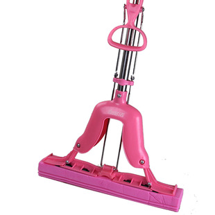 家必洁胶棉拖把大号家用拖布x地拖清洁对折挤水海绵头水拖不锈钢