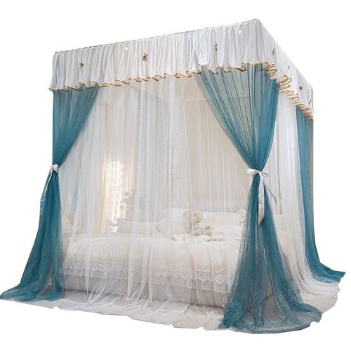 蚊帐家用老式2米1.8m1.5m床落地加密宫廷公主风纹账2.0x2.2 1.2米