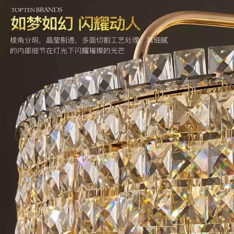 2025年新款网红高级感客厅吊灯欧式主卧室灯圆形餐厅灯轻奢水晶灯