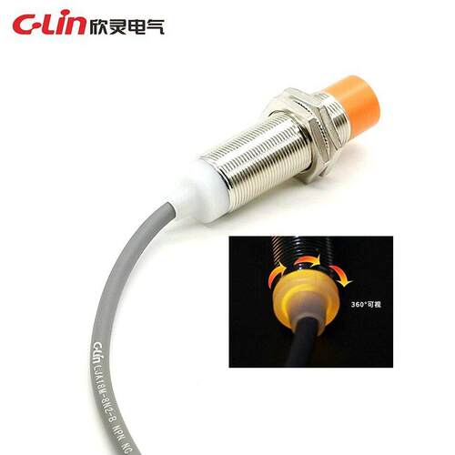 欣灵电气接近开关LJA18M-8P2-B PNP NC常闭型传感器电感式DC10-30