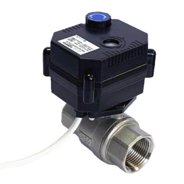 304不锈钢电动球阀手自一体24V220V DN15 20二通丝扣调节微型水阀