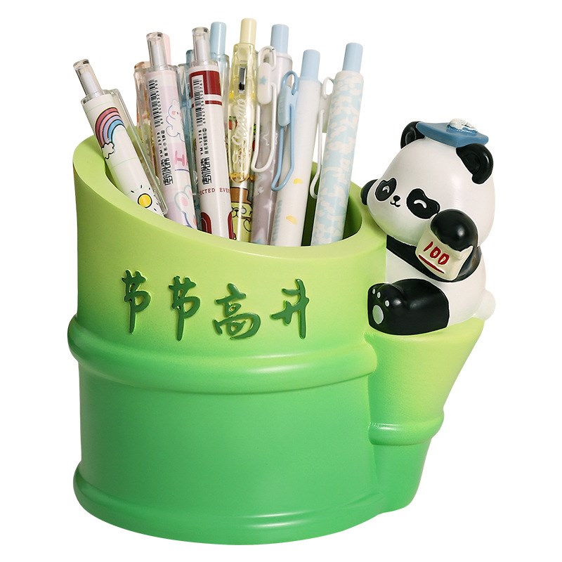 爆款熊猫笔筒收纳盒学生桌面大容量男孩女孩创意儿童摆件可爱