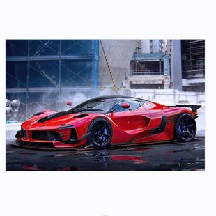 优选电表箱装 饰家用电盒盖子电表墙画 饰画免打孔定制汽跑车电箱装