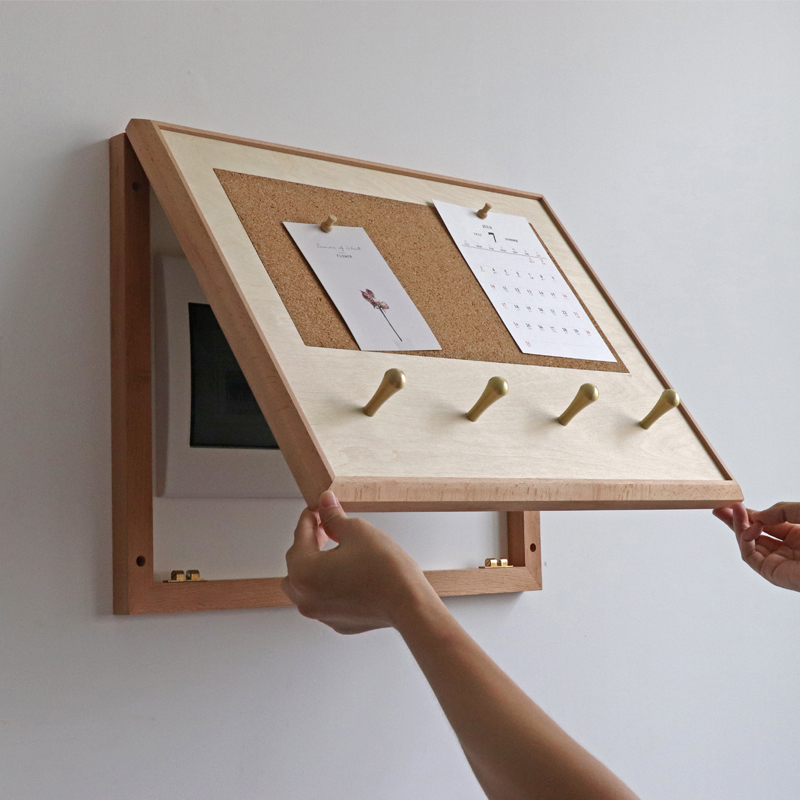 优选配电箱遮挡电表箱装饰画玄关壁挂软木板电闸盖板带挂钩总闸可