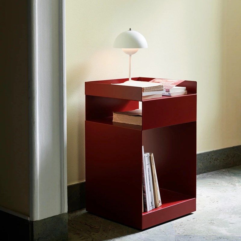 优选Tradition金属边几Rotate红色可移动现代极简床头柜书架角几S