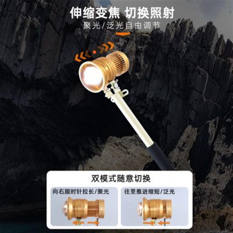 优选手电筒激光炮灯头聚光远射LED强光12V探照灯超亮大光斑伸缩变