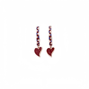 珐琅彩恋爱热恋耳环手绘珐琅爱心耳饰礼物灵蛇系列 黄龄同款