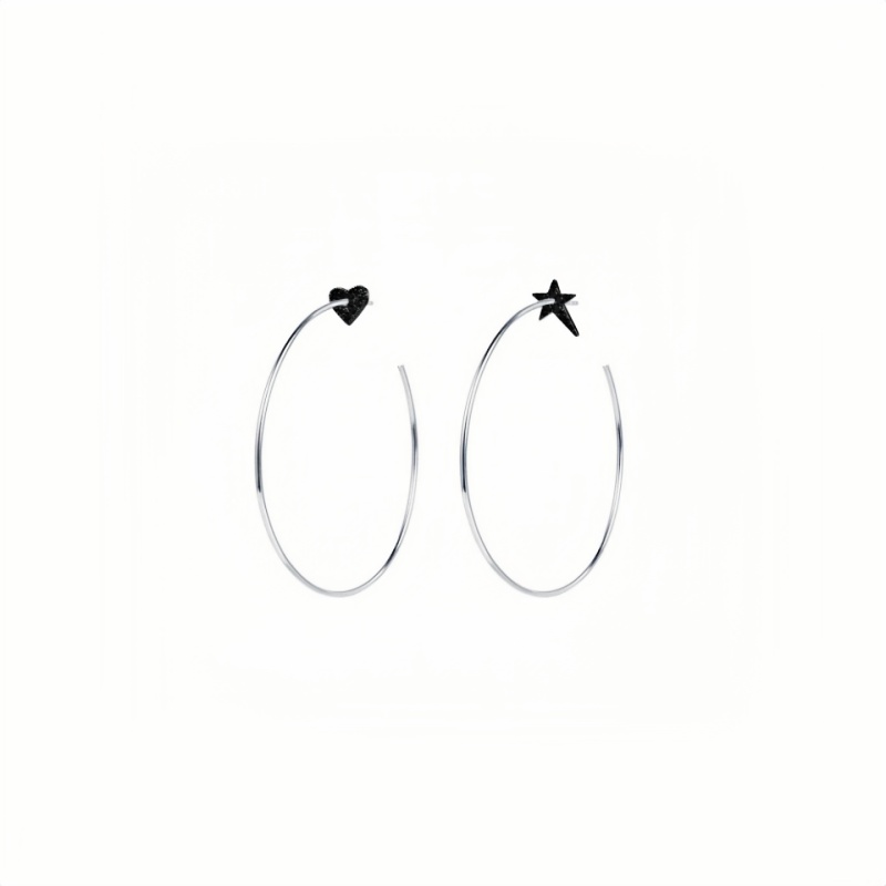 周也同款复古甜心不对称耳环