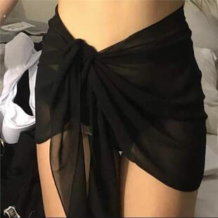 泳衣遮挡纱泳装 可下水比基尼遮挡裙海边拍照道具围裙超仙 外搭罩衫