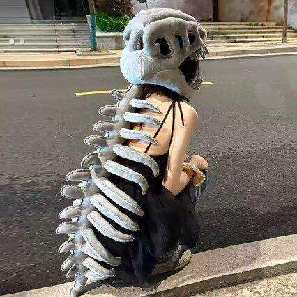 恐龙骨架头套可穿换装动物玩偶网红头套化石面具神器装备男女