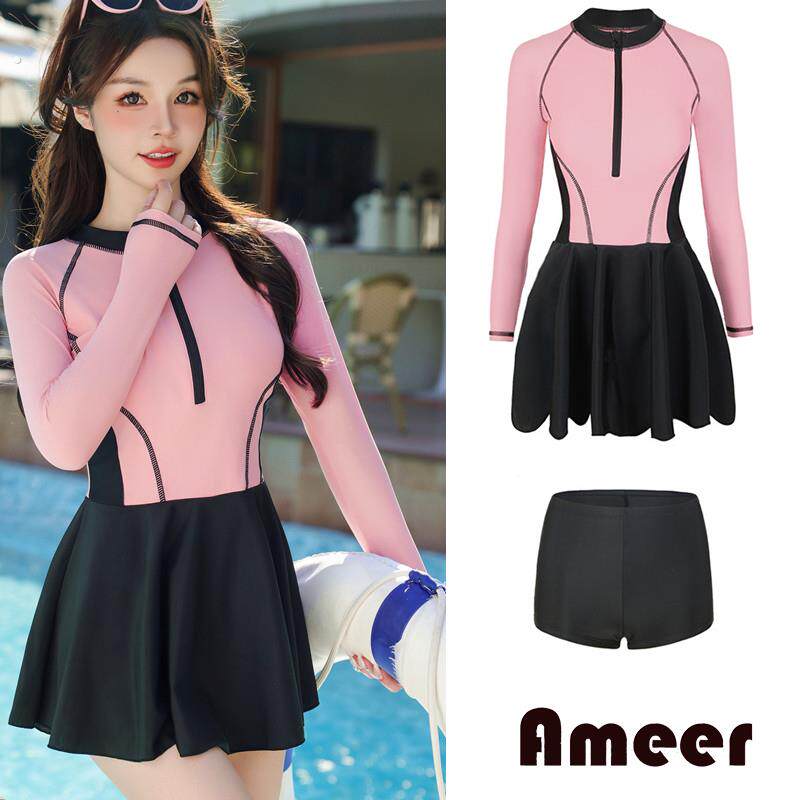 泳衣女2025新款分体长袖长裤防晒速干保守宽松显瘦水母衣浮潜水服