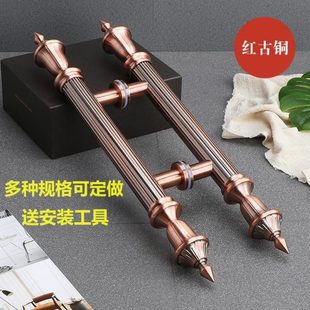 仿古铜玫瑰金亚光大拉手酒店ktv玻璃推拉木门把手加厚不锈钢 欧式
