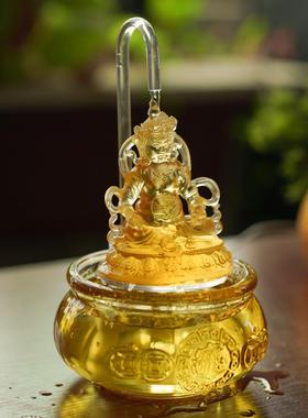 2025五路财神琉璃黄财神黑财神佛像摆件供水聚宝盆招财水晶