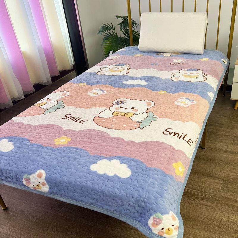 三件套牛奶绒床盖单件学生宿舍加厚双人夹棉床单绗缝保暖毛毯铺盖,床上用品,床盖,淘宝优惠券,粉丝福利购,淘宝优惠卷