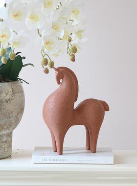 新中式唐马摆件客厅电视柜玄关软装饰品轻奢高档酒店办公室工艺品