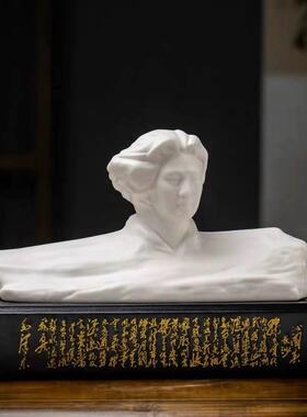 白瓷青年领袖毛主席半身像陶瓷像橘子洲头伟人雕塑办公室收藏摆件