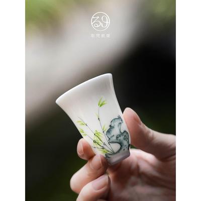 景德镇纯手绘小茶杯单杯闻香杯高档个人专用陶瓷茶盏品茗杯瓷杯