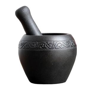 乌金石石臼捣蒜器宝宝辅食食物研磨石臼器蒜臼子捣药罐石盅厨具臼