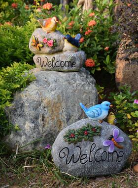 户外花园装饰模拟可爱卡通鸟迎动物装饰品庭院草坪景观园林雕塑