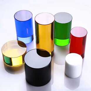 华懋水晶圆形柱子水晶玻璃圆形底座 透明圆形圆台底托 居家摆件