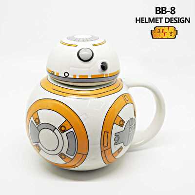 星球大战陶瓷马克杯 BB-8机器人杯 STAR WARS带盖陶瓷杯 BB-8杯