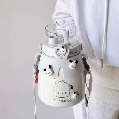 保温杯女士高颜值大容量双饮保冷水杯带吸管可携式1000ml新款大肚