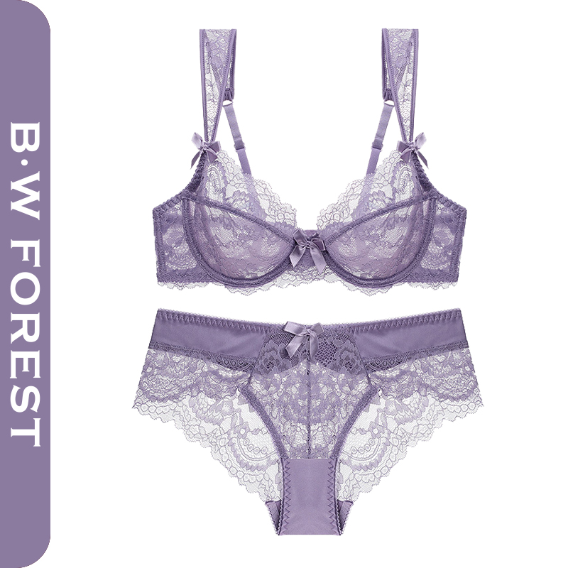 维多利亚法式性感蕾丝内衣女士套装2025新款薄大胸显小防下垂文胸