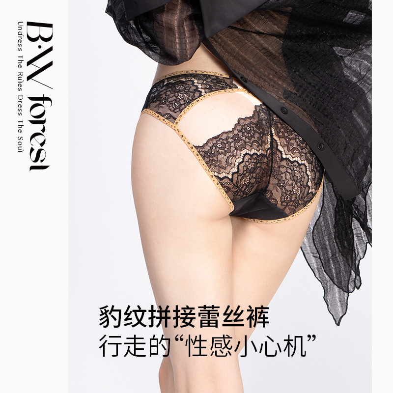 维多利亚法式黑色蕾丝性感内裤女