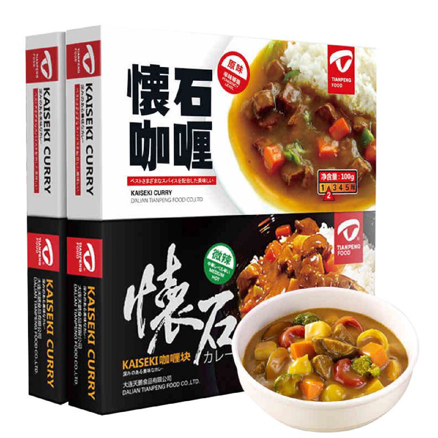 怀石咖喱100g*2日式黄咖喱块原味微辣鸡肉饭料理包咖喱酱家用即食