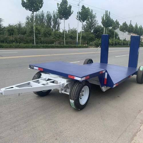 厂区短途物料平板运输车工程机械农用拖挂车机场码头物资拖运车