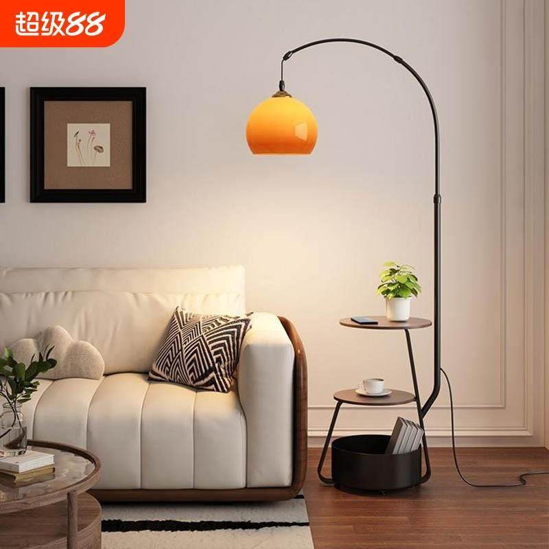 中古风装饰落地灯客厅置物摆件沙发旁卧室氛围灯床头柜一体灯,家装灯饰光源,装饰落地灯,淘宝优惠券,粉丝福利购,淘宝优惠卷