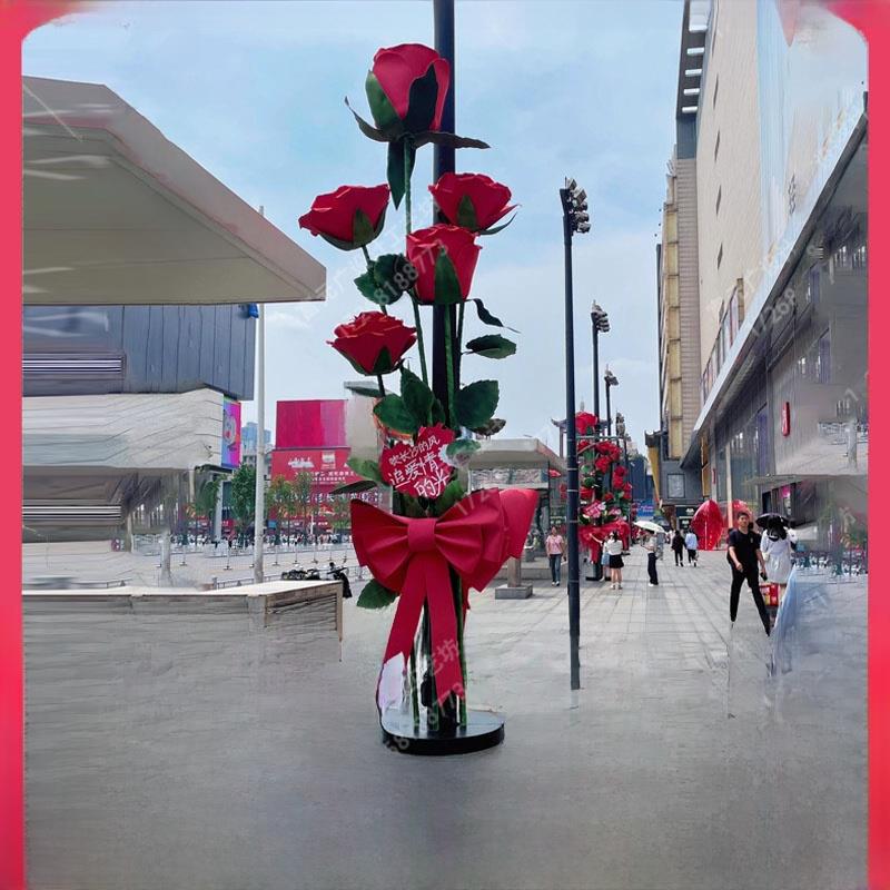 大玫瑰防水Eva玫瑰商业活动装饰柱橱窗展示路灯布置人造花