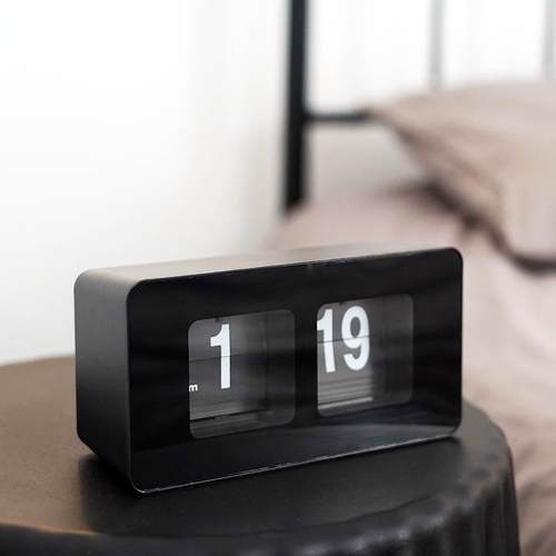 台式自动翻页钟表复古客厅摆件座钟现代简约静音时钟个性创意台钟