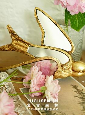 覆古森林镜面蜻蜓燕子壁挂家居墙面装饰文艺轻奢照片墙拍摄道具