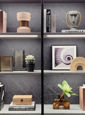 样板间客厅书架软装家居摆件饰品仿真花挂画几何陶瓷组合ZH2606