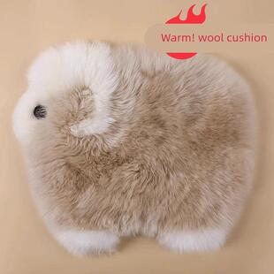 纯羊毛加厚坐垫办公室久坐屁垫冬季毛绒座椅垫家用飘窗地板榻榻米