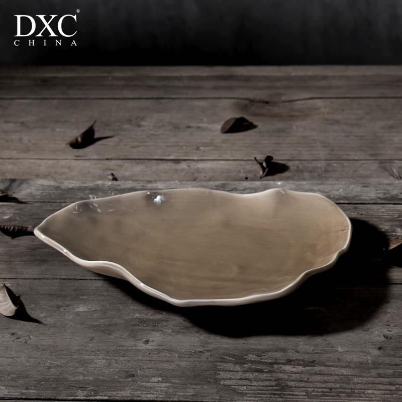 DXC家用陶瓷盘子碟子 创意不规则日式寿司盘菜盘 个性简约甜品盘